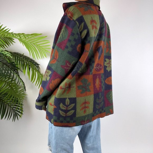 Vintage 90s Fairy Grunge Green Boho Granola Girl Fall Fuzzy Jacket / Size: 1X - Picture 3 of 7